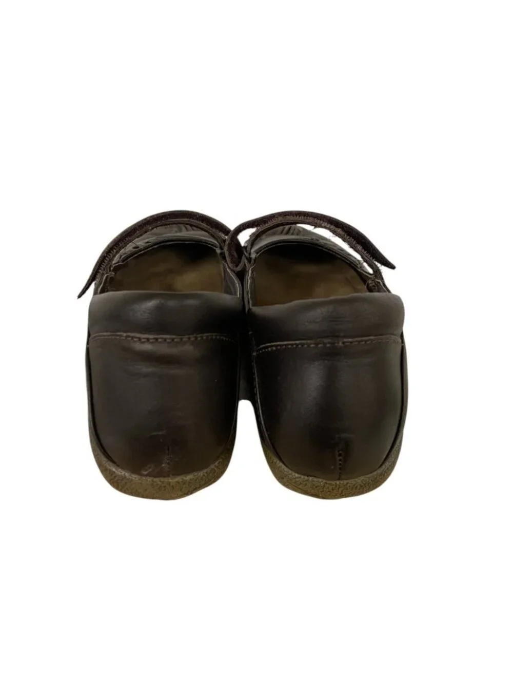 Naot Womens Mary Janes EU 38 US 7 Brown Taramoa Leather Ruched Swirl NWB